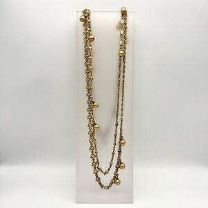 J CREW Gold Double Strand Variegated Long Chain